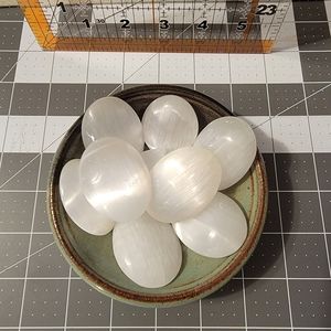 Selenite Palm Stone
